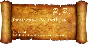 Pavlicsek Polixéna névjegykártya